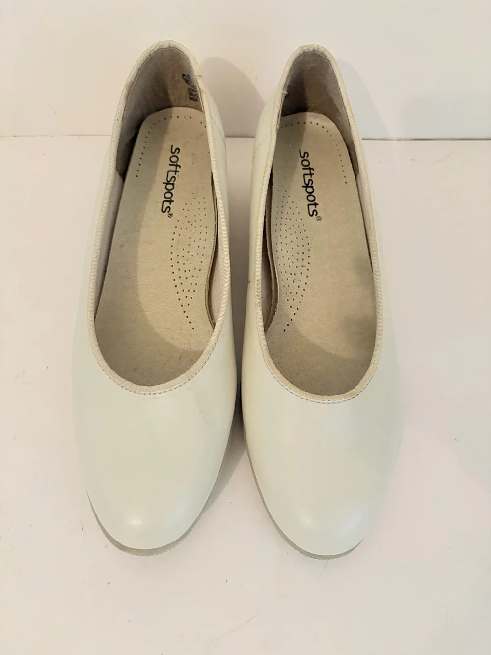 Softspots Bone Leather Stephanie Low Wedge Slip On Comfort Shoes